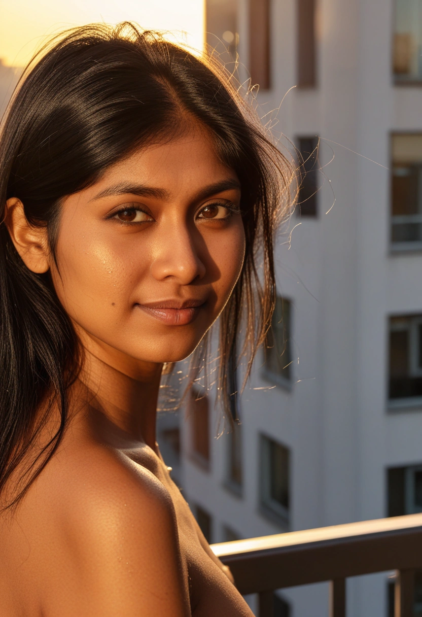 Nisha from Pune flashes curves in candid balcony snaps