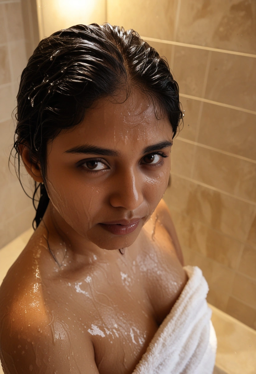 Sunita Lucknow steamy bathroom mirror selfies at home