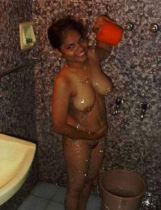 nude babe taking bath